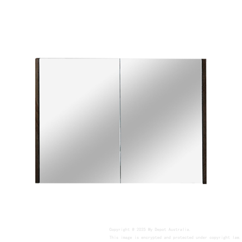 900mm Pencil Mirror Dark Grey MDF 2 Doors Shaving Cabinet