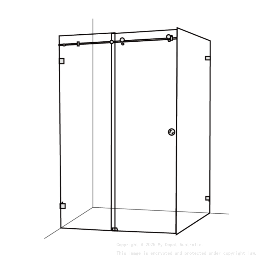 10mm Corner Frameless Shower Screens, L Shape, Sliding Door