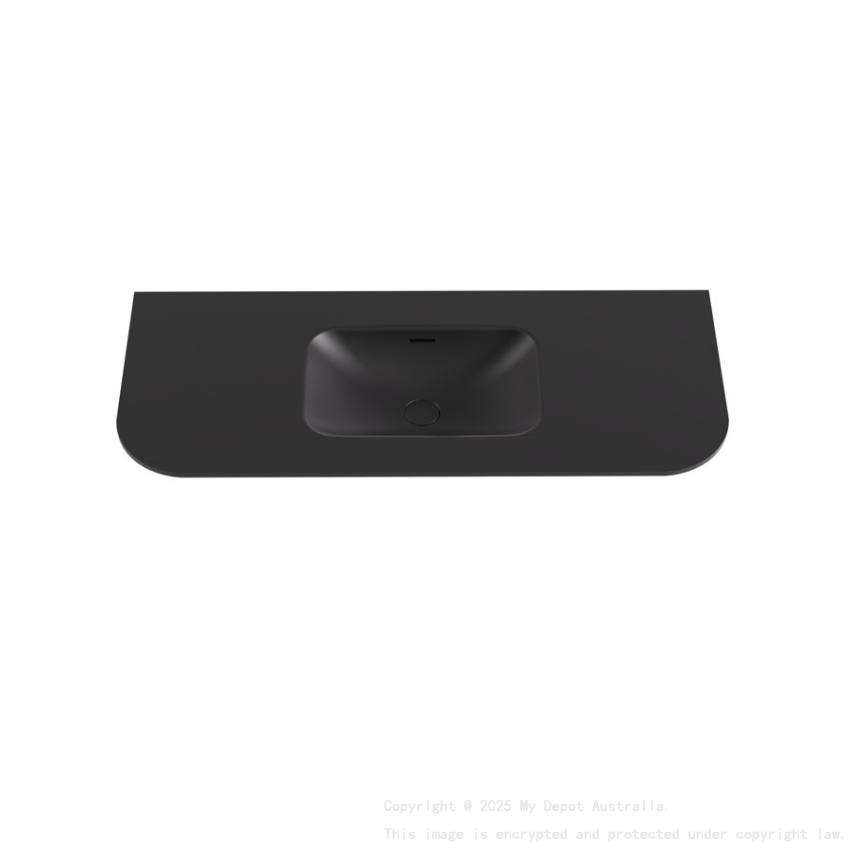 1205X505X140 Matte Black Aruro Solid Surface Stone Basin