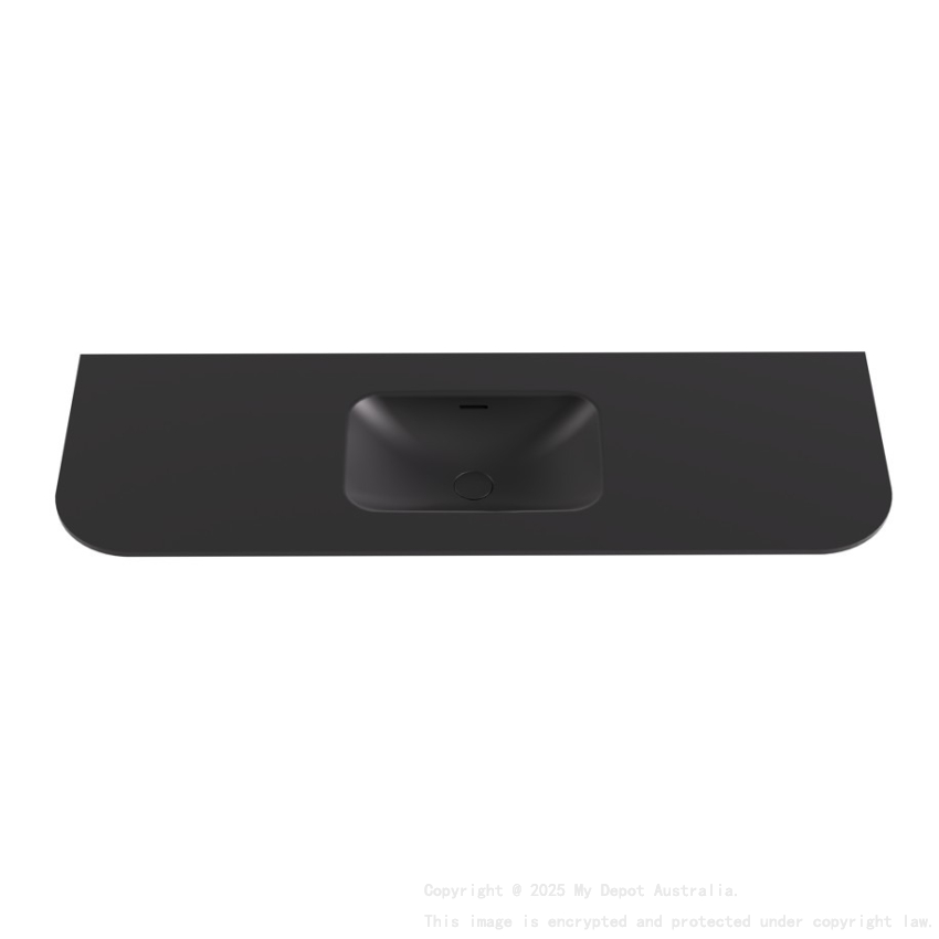 1505X505X140 Matte Black Aruro Solid Surface Stone Basin