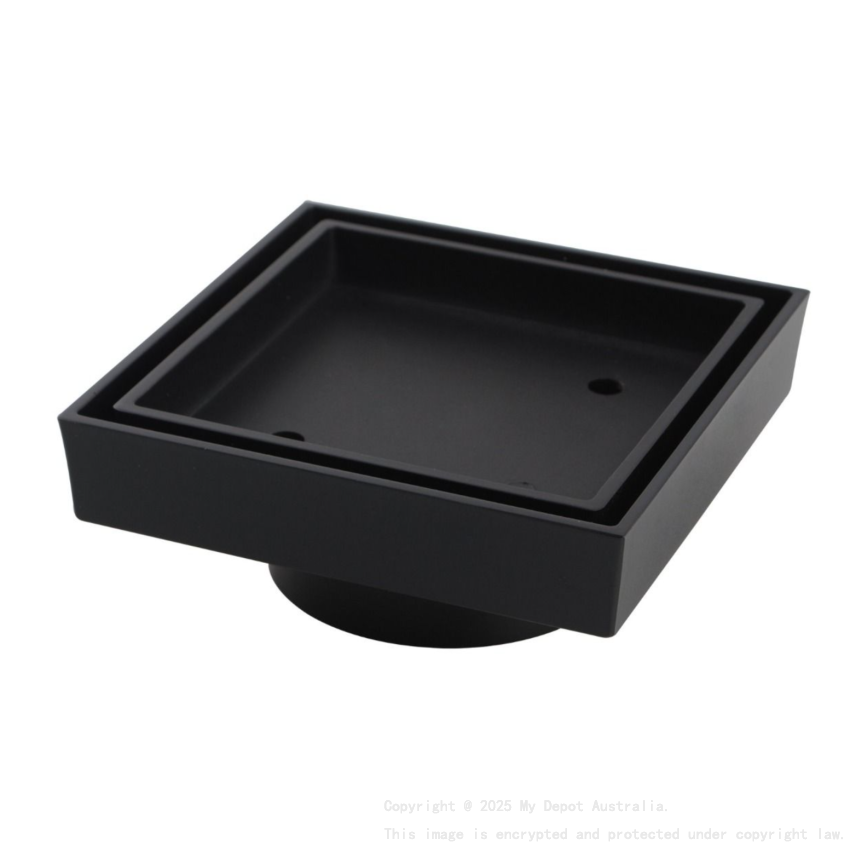 Nana 115x115mm Brass Black Smart Tile Insert Floor Waste Shower Grate Drain