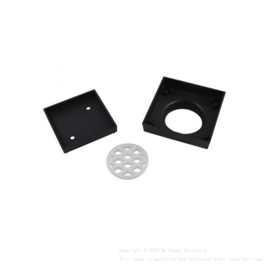 Nana 115x115mm Brass Black Smart Tile Insert Floor Waste Shower Grate Drain