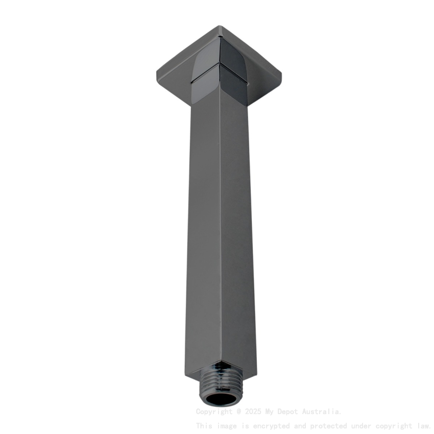 Cavallo Gun Metal Grey Square Ceiling Shower Arm 200mm
