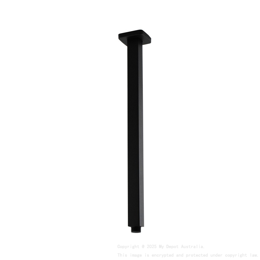 Cavallo Matte Black Square Ceiling Shower Arm 400mm