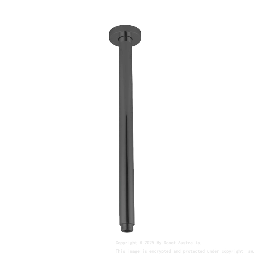 Pentro Gun Metal Grey Round Ceiling Shower Arm 400mm