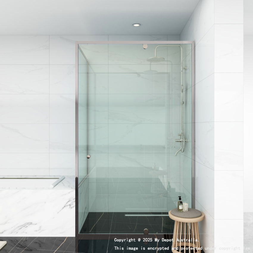 6mm Corner Semi Framed Shower Screens, L Shape, Pivot Door