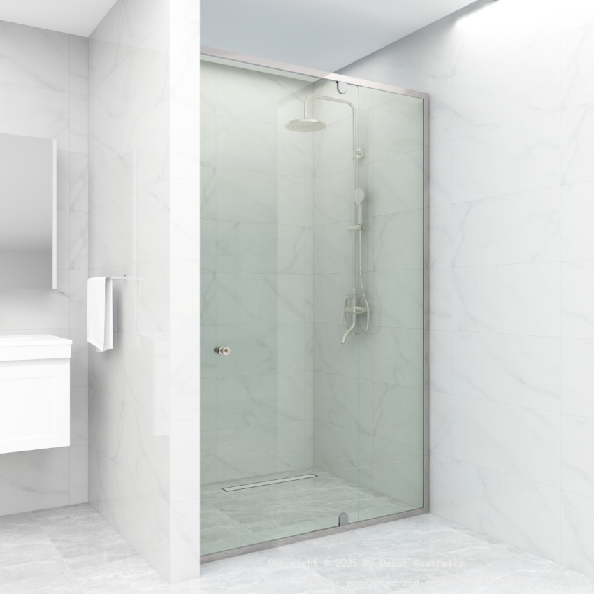 6mm Wall to Wall Semi Framed Shower Screens, 2 Panel, Pivot Door