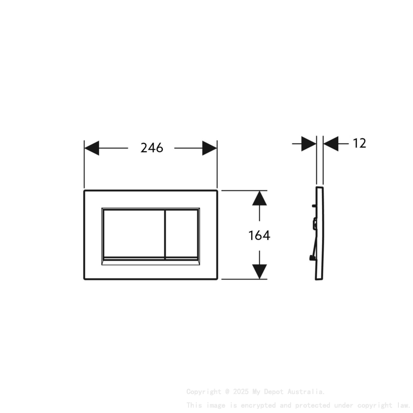ABS Square Push Plate White/Chrome/White 115.883.Kj.1