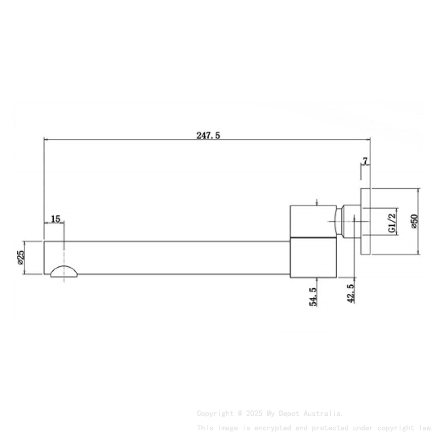 Pentro Gun Metal Grey Swivel Round Bath Spout