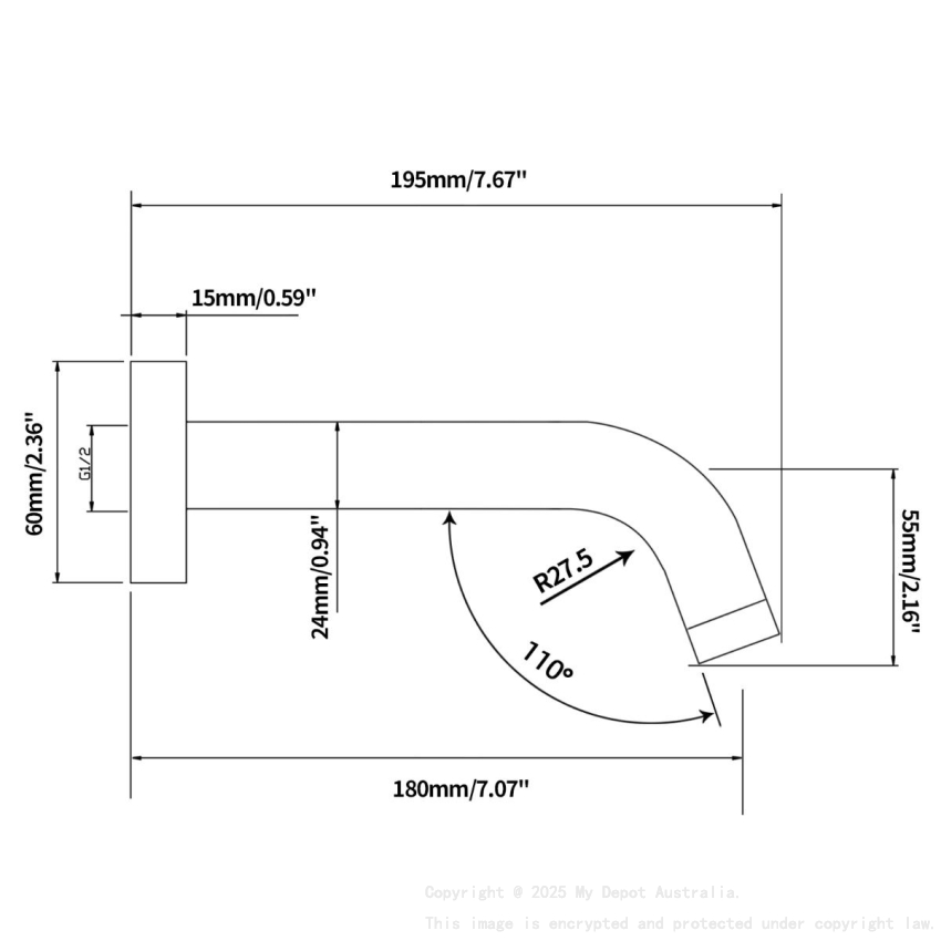 Pentro Brushed Yellow Gold Round Bath Spout