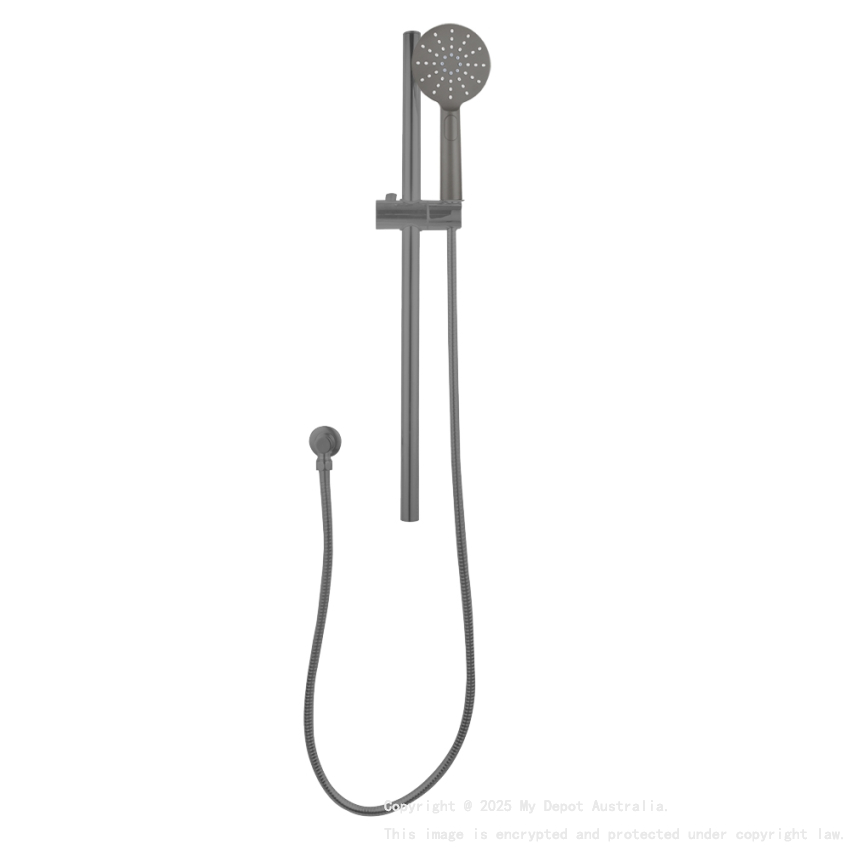 Pentro Gun Metal Grey Round Handheld Shower Rail Set