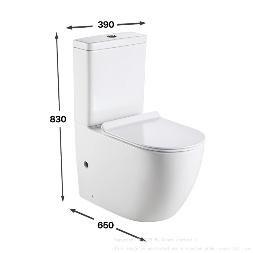 Matte White Two-piece toilet P-trap: 180mm S-tarp with plastic variable pipe