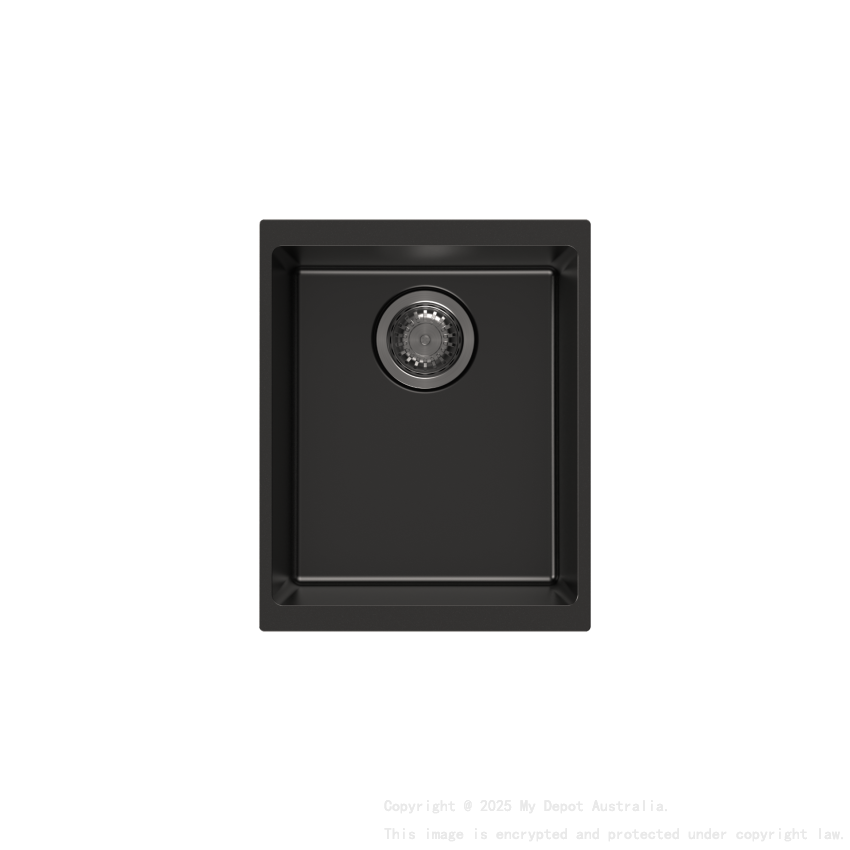 370*460*200mm Carysil Black Single Bowl Granite Kitchen/Laundry Sink Top/Flush/Under Mount