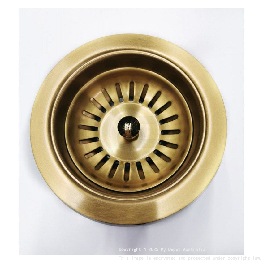 90/114mm Kitchen Sink Gold Strainer Waste Assembly Stainless Steel 304