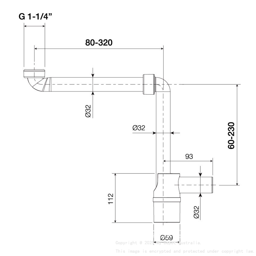 Vanity Space Saver Universal Basin P Trap