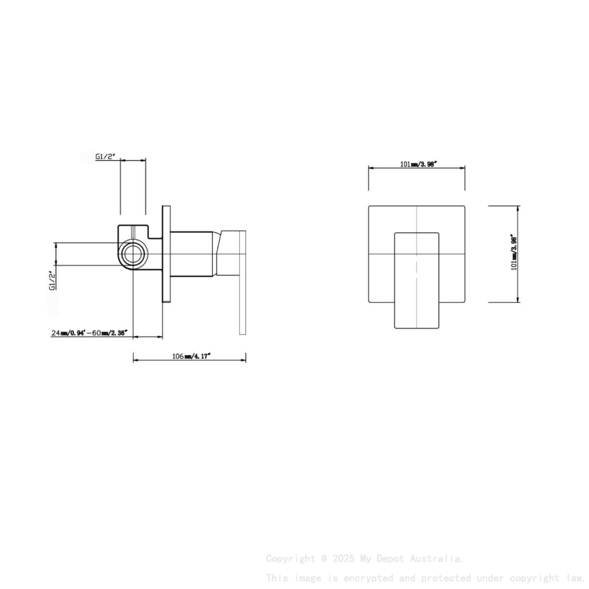 Cavallo Chrome Square Shower Mixer