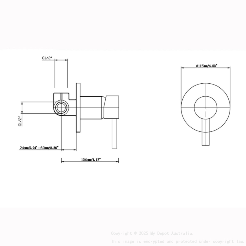 Pentro Brushed Nickel Round Shower Mixer Tap