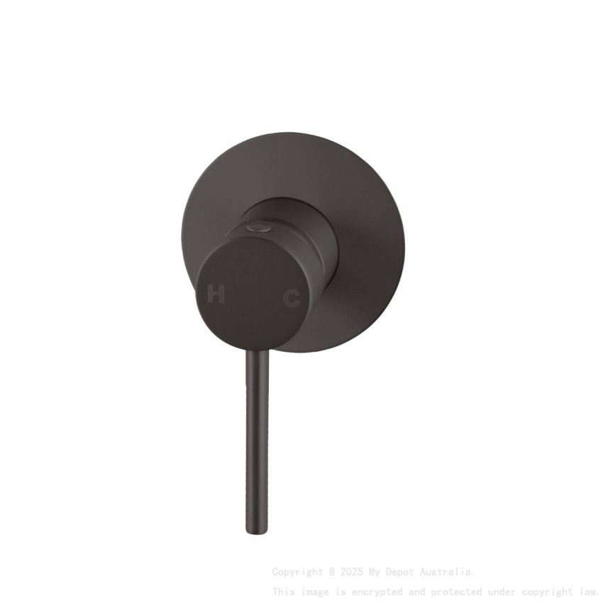 Pentro Gun Metal Grey Round Shower Mixer Tap with 65mm Cover plate