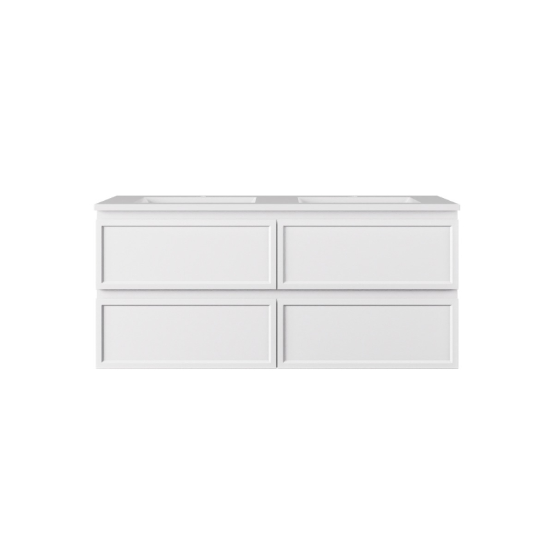 1190*455*560mm Matte White Hamilton Federation Wall Hung PVC Cabinet For Double