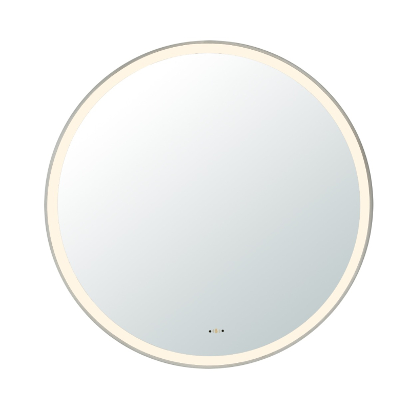 800X800X32mm Gun Metal Orbis Framed LED Mirror