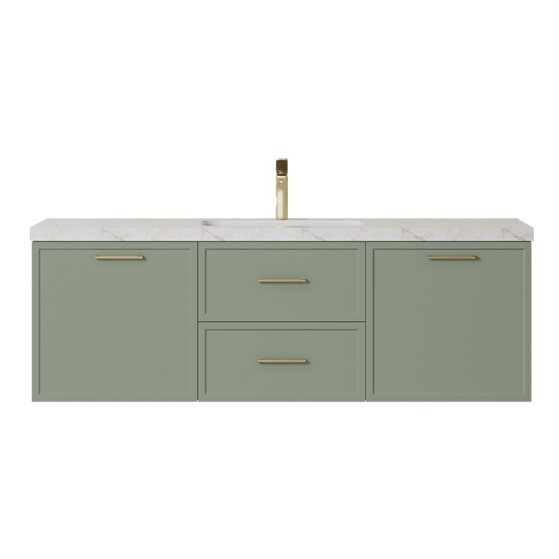 1190*455*470mm Kingsley Federation Olive Green Wall Hung PVC Cabinet With Handle