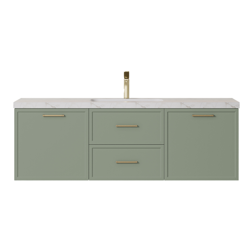 1490*455*470mm Kingsley Federation Olive Green Wall Hung PVC Cabinet With Handle