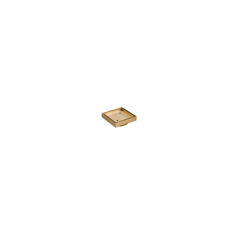 115X115mm Brushed Gold Slim Square Tile Insert Floor Drain(90mm Outlet)