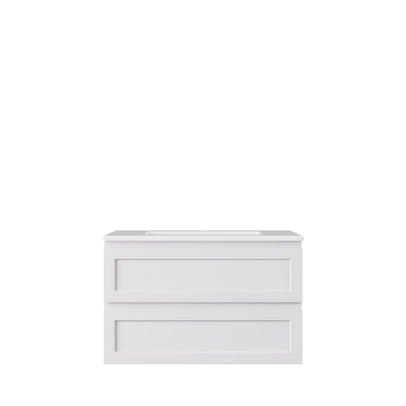 740*360*560mm Matte White Archill Federation Wall Hung Ensuite PVC Cabinet Left Hand Drawer