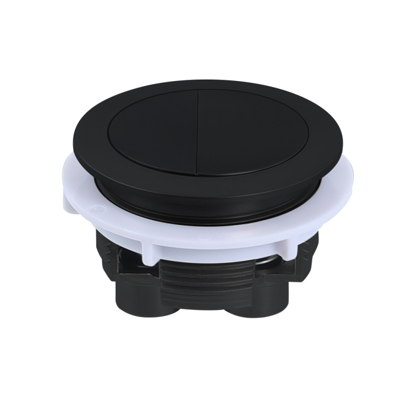 Round Press Button Matte Black