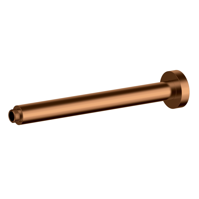 Round Vertical Shower Arm Brushed Copper