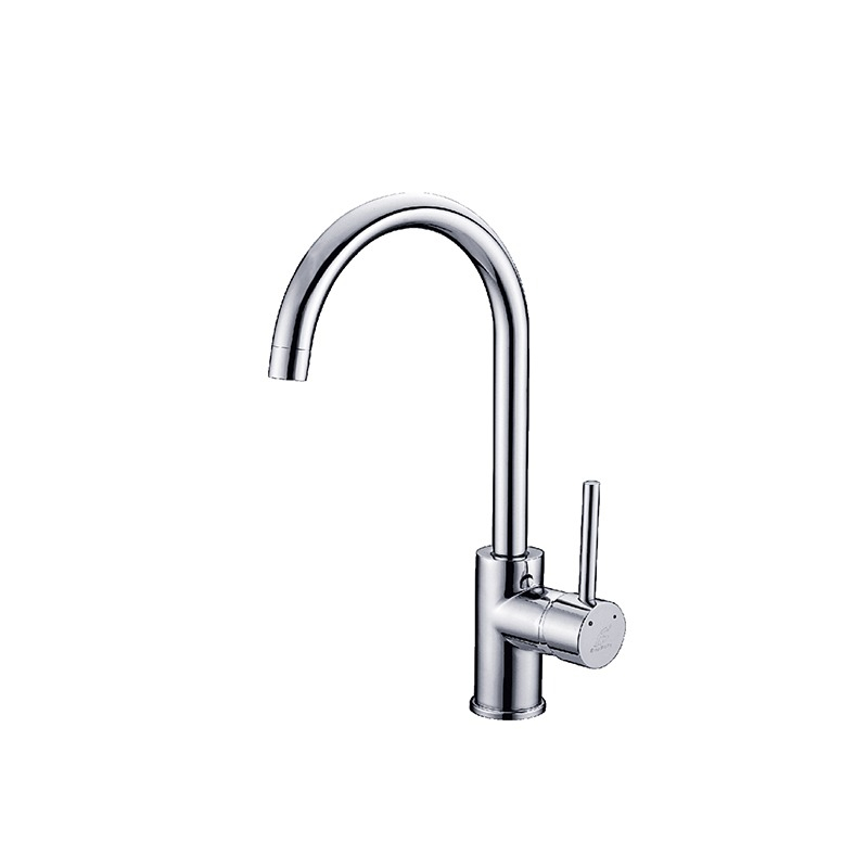 Round Chrome Gooseneck Sink Mixer