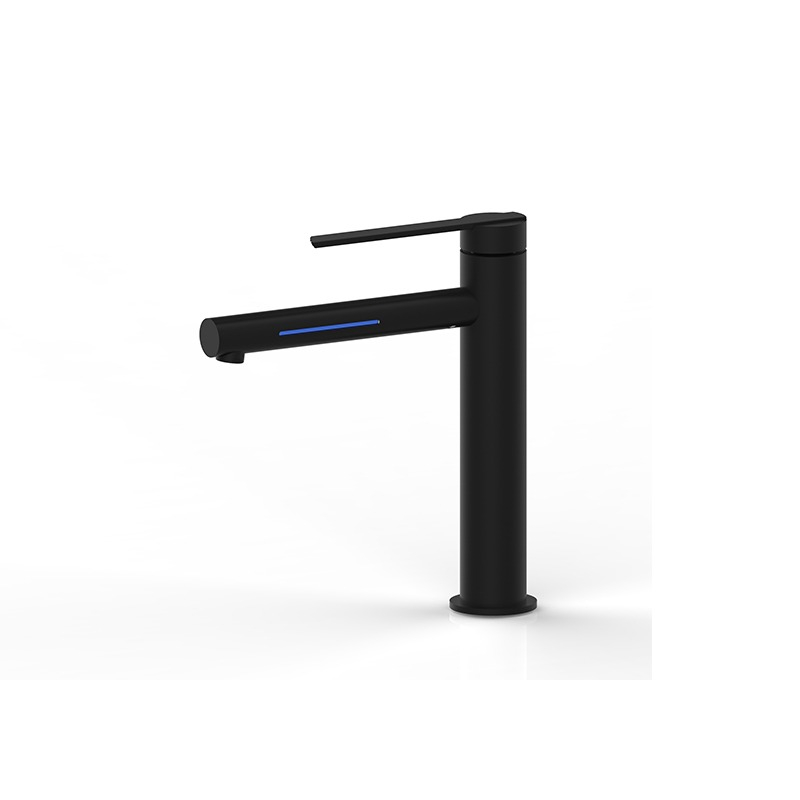 Licht Matt Black Tower Basin Mixer With LED