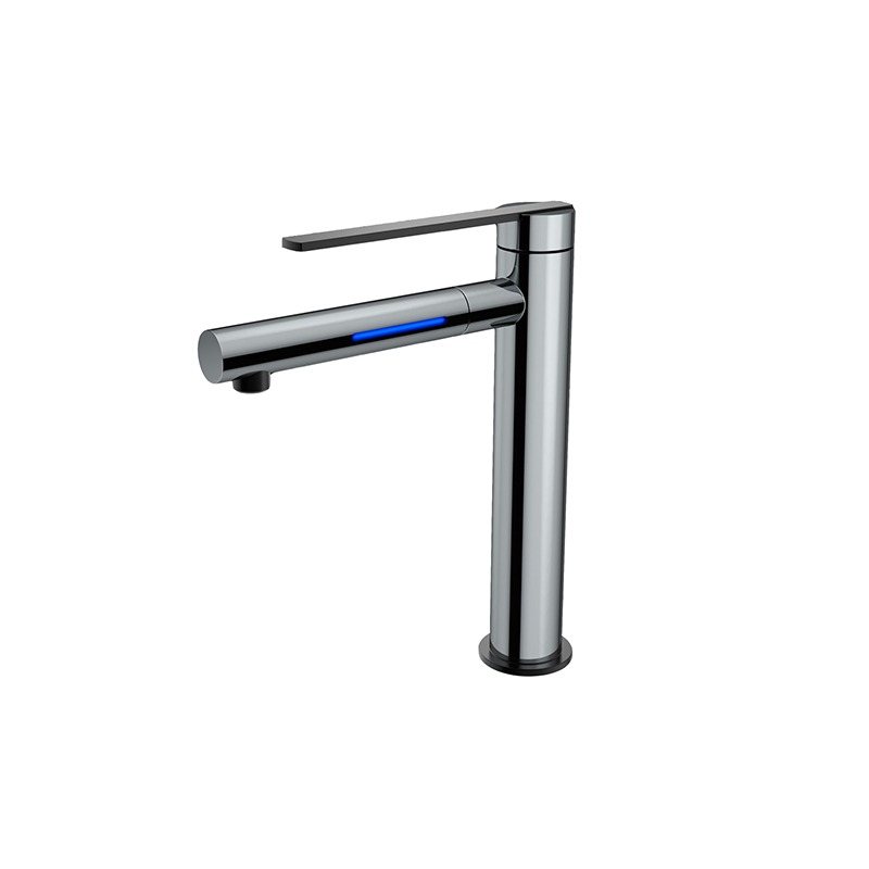 Licht Chrome Tower Basin Mixer With LED