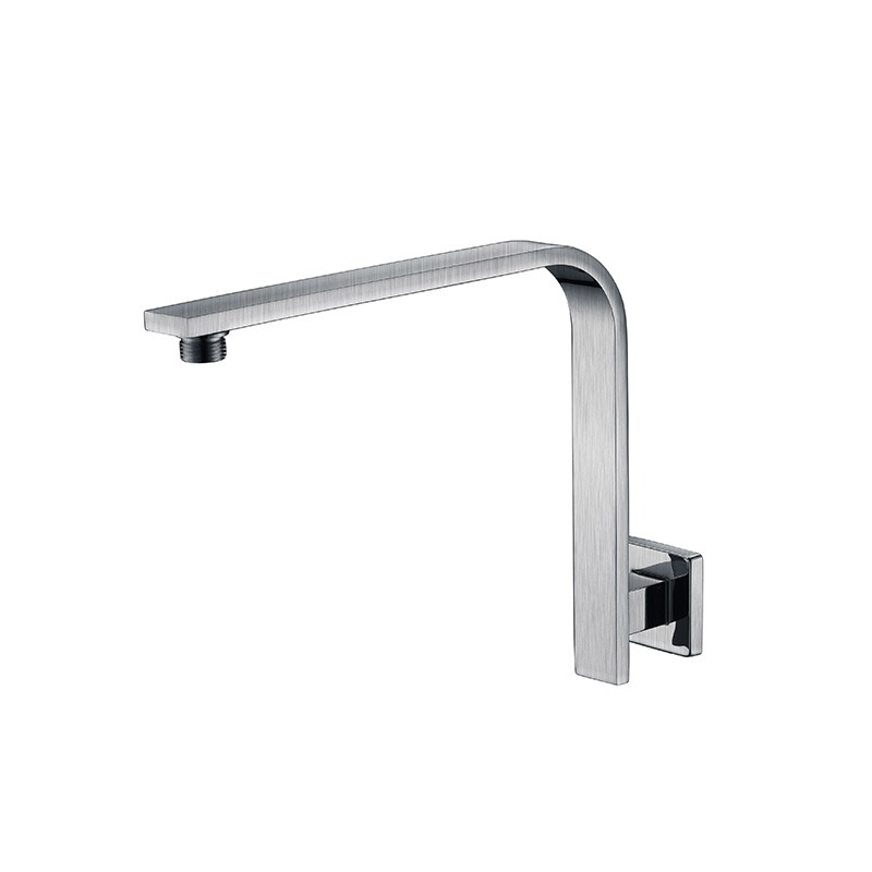 Square Curved Shower Arm Brushed Nickel