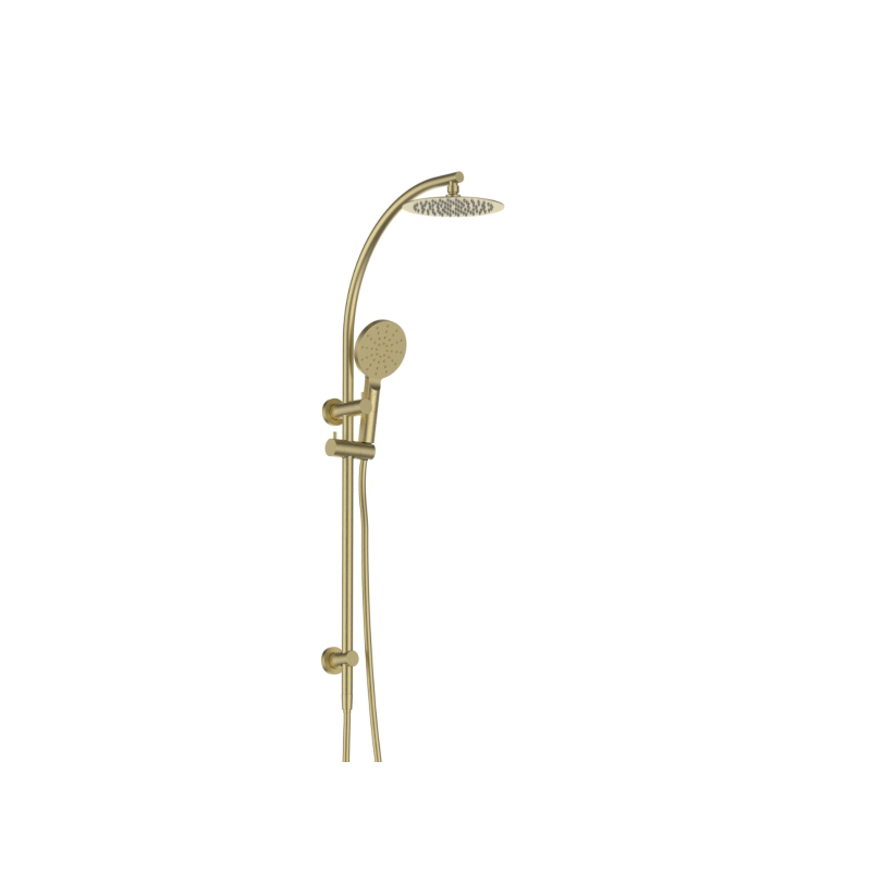 Rund Brushed Gold Sliding Rail With 3 Spray Function Hand Shower