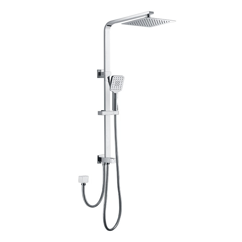 Eckig Chrome Sliding Rail With 3 Spray Function Hand Shower
