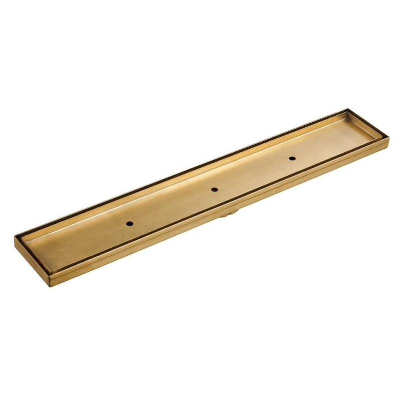 1000*100*21mm Electroplated Gold Tile Insert Drain Centre Outlet 80mm