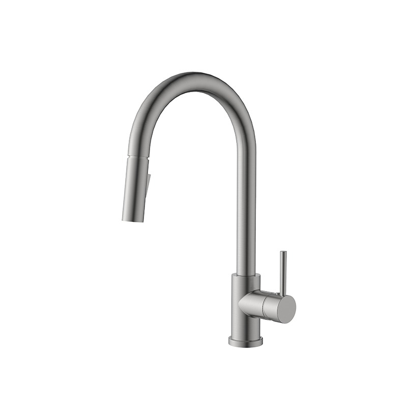Designer Brushed Nickel Pull Out Kitchen Mixer