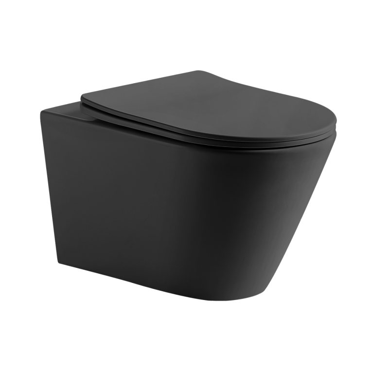 520*360*350mm Matte Black Agena Tonardo Rimless Flush Wall Hung Pan