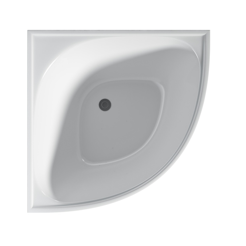 1000X1000X635mm Gloss White Bingie Corner Mini Acrylic Skirt Bath None Overflow 40mm Waste And Pipe Supplied