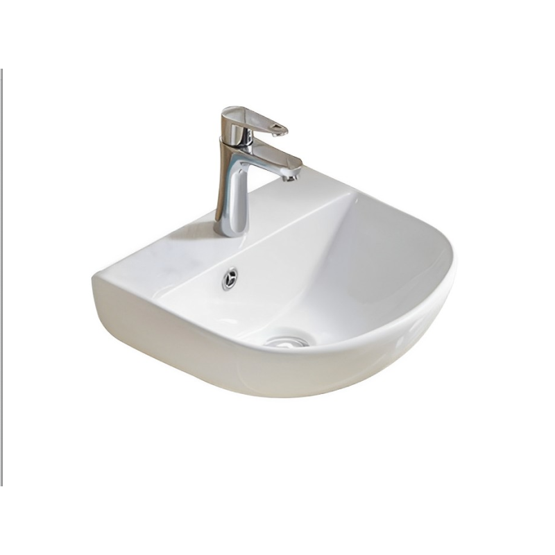 440*369*175mm Gloss White Carrida Fine Ceramic Wall Hung Basin Overflow 32mm Waste