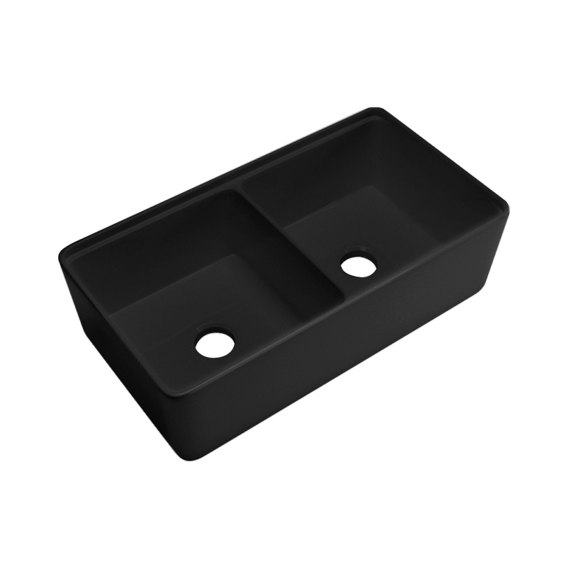 Size:813*483*254mm Matte Black Vorona Fine Fireclay Inset/Undermount Sink With Work Station Single Bowl