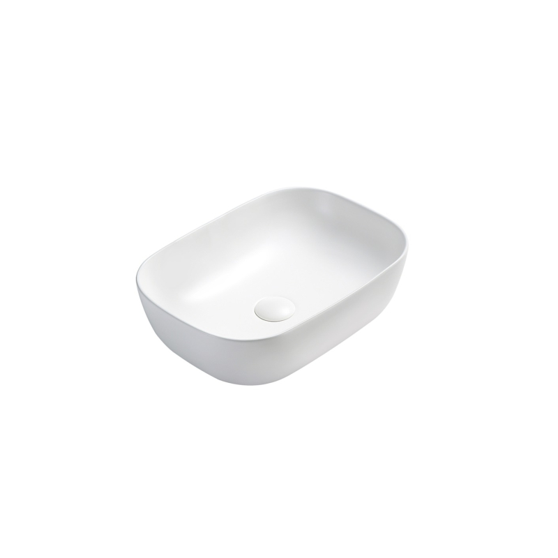 460*325*137mm Matte White Ellips Fine Ceramic Above Counter Basins Non Overflow 32mm Waste