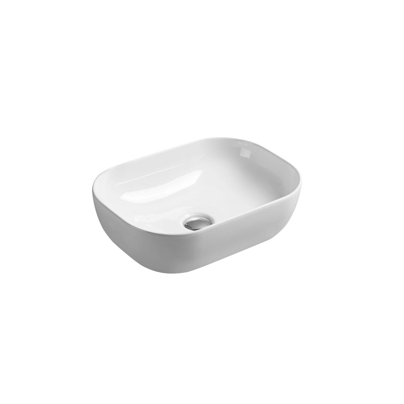 460*325*137mm Gloss White Ellips Fine Ceramic Above Counter Basins Non Overflow 32mm Waste
