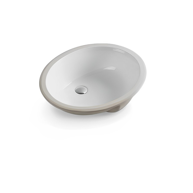 460*393*200mm Gloss White Elipps Fine Ceramic Under Counter BasinWith Overflow 32mm Waste