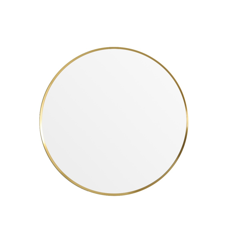 800X800X35mm Burshed Gold Orbis Frame Mirror