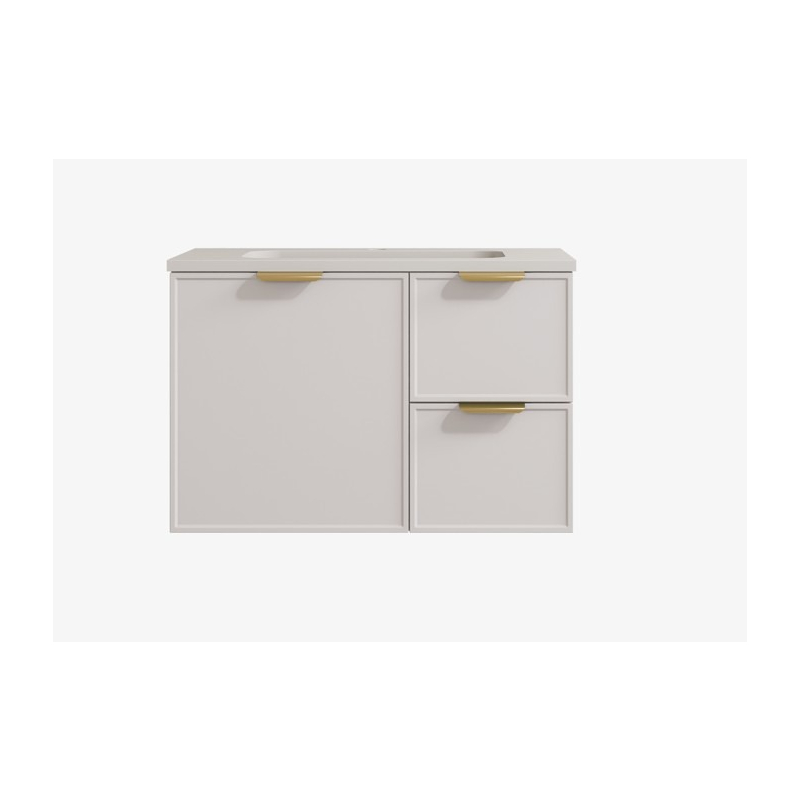 740*455*560mm Matte White Madura Federation Wall Hung PVC Cabinet Right Hand Drawers