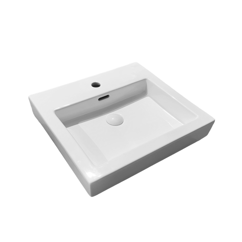 540*500*180mm Gloss White Kliff Fine Ceramic Insert Basin Tap Hole Overflow 32mm Waste