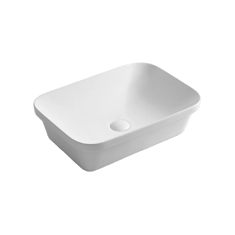 605*368*148mm Gloss White Kliff Fine Ceramic Insert Basin No Overflow 32mm Waste