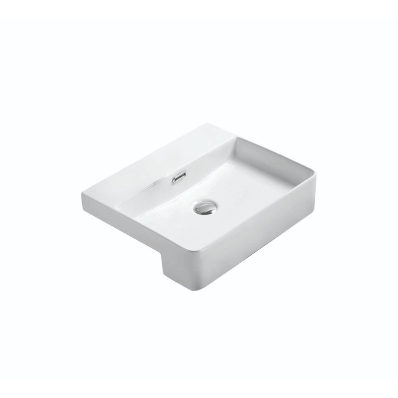 502*420*125mm Gloss White Kliff Fine Ceramic Semi Ress Basin Notap Hole Overflow 32mm Waste